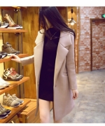 韓版時尚寬鬆中長款修身氣質長袖大衣